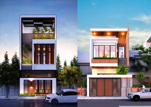 Mẫu nhà ống 3 tầng có gara