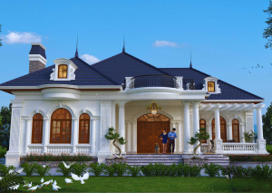 Những mẫu biệt thự 1 tầng 3 phòng ngủ hiện đại năm 2024