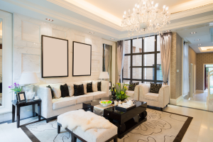 Mẫu thi công nội thất phòng khách trọn gói năm 2025