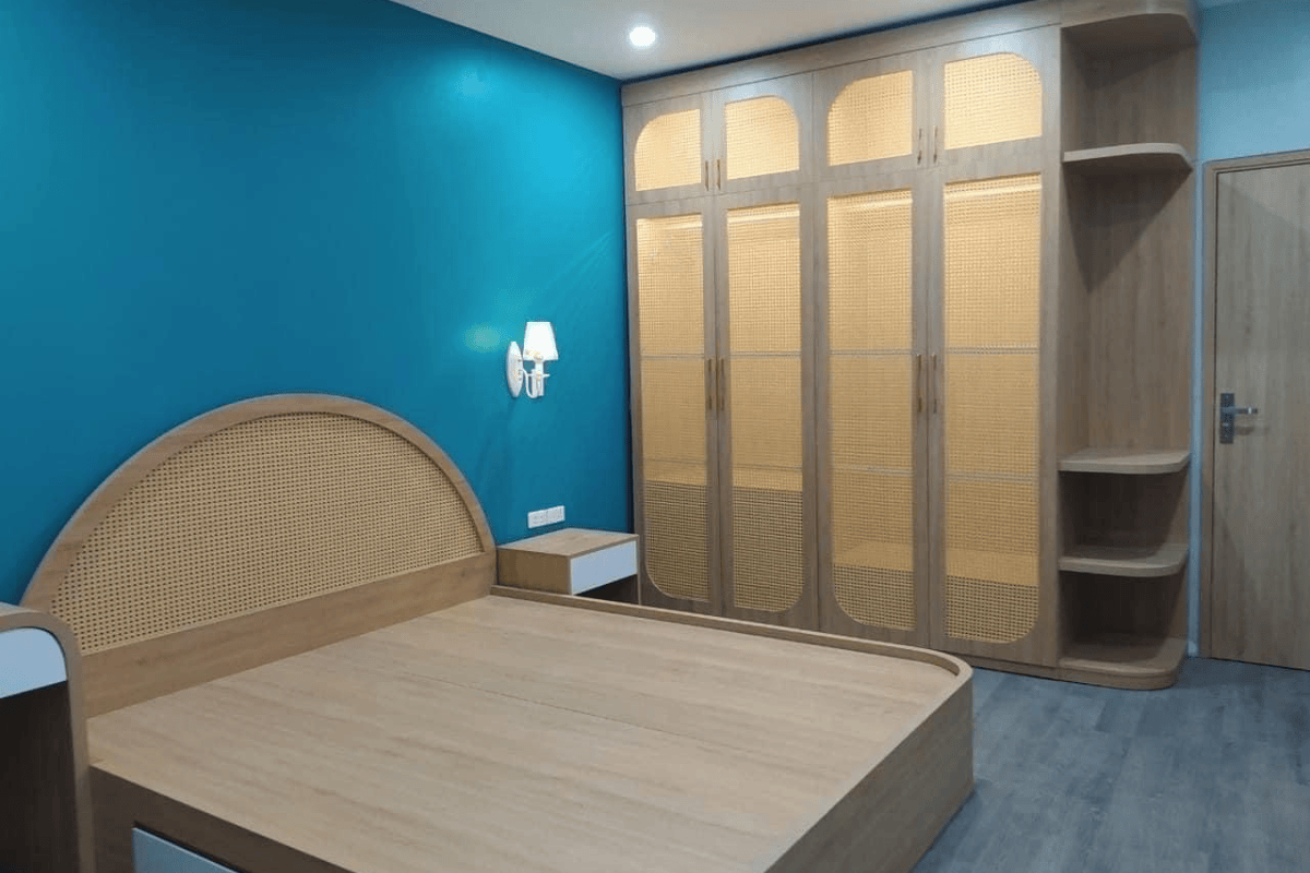 Trọn gói nội thất phòng ngủ sử dụng lọng mây