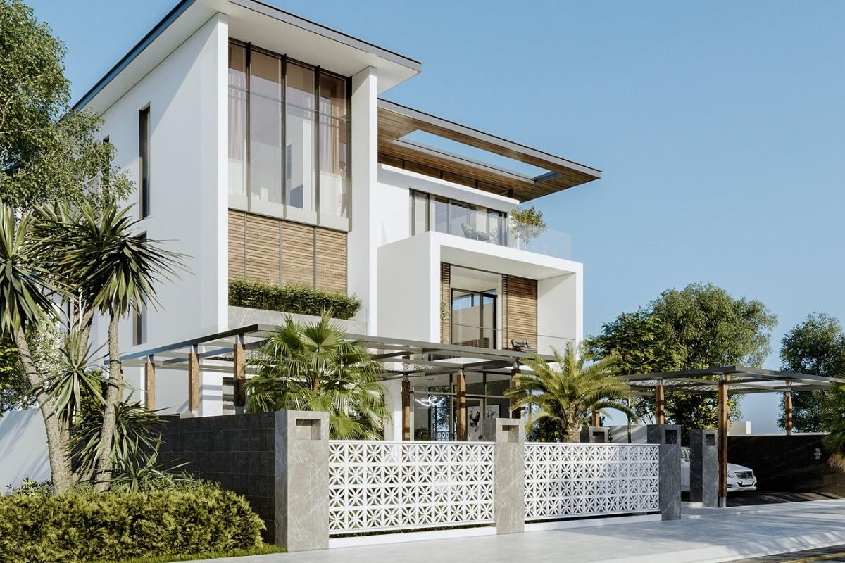 Thiết kế biệt thự phố hiện đại| Xu hướng thiết kế và kinh nghiệm xây dựng 1 Mẫu biệt thự phố hiện đại
