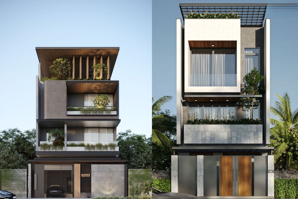Tổng hợp xu hướng mẫu nhà đẹp hiện đại mới nhất 2025 1 Mẫu nhà phố đẹp hiện đại