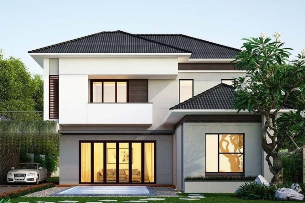 Nhà vườn 2 tầng hiện đại, sang trọng tại nông thôn 5 Mẫu nhà vườn 2 tầng nông thôn