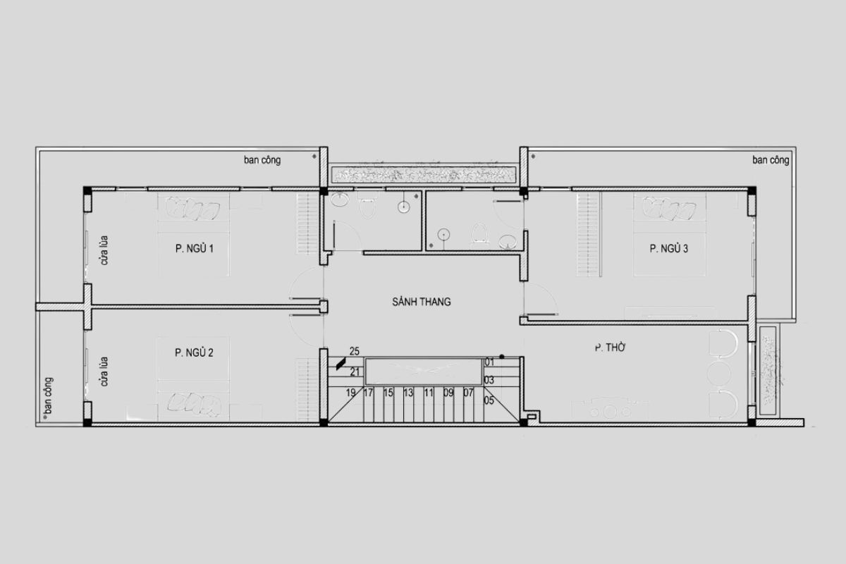 Bản vẽ thiết kế nhà 2 tầng 7x10m đẹp và tiết kiệm 2 Mẫu bản vẽ thiết kế nhà 2 tầng 7x10m