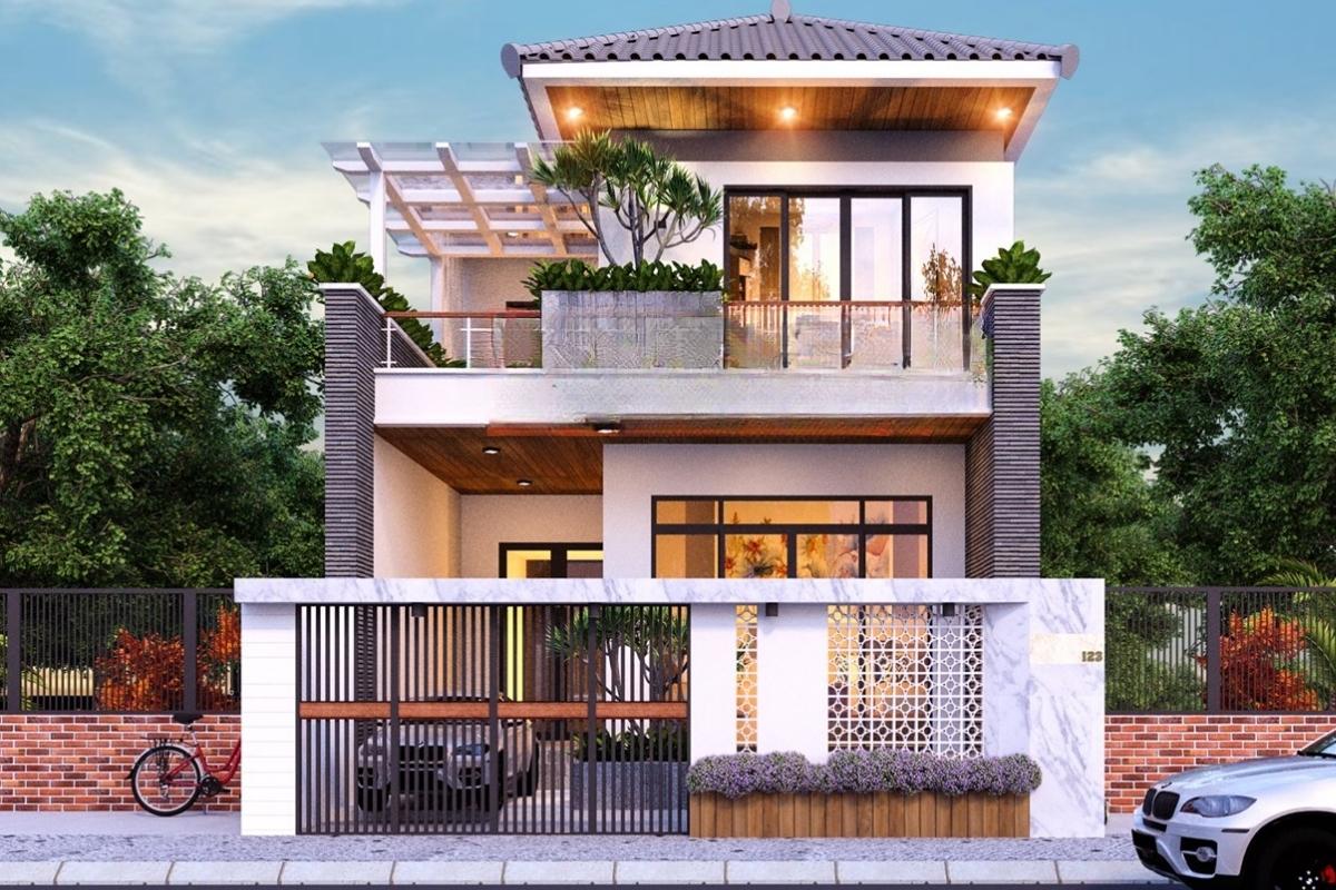 Bản vẽ thiết kế nhà 2 tầng 7x10m đẹp và tiết kiệm 3 Nhà 2 tầng 7x10m