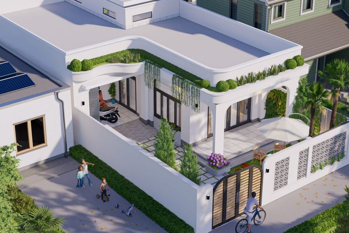 Xu hướng nhà 1 tầng có sân thượng hiện đại, tiện nghi 2 Nhà cấp 4 có sân thượng
