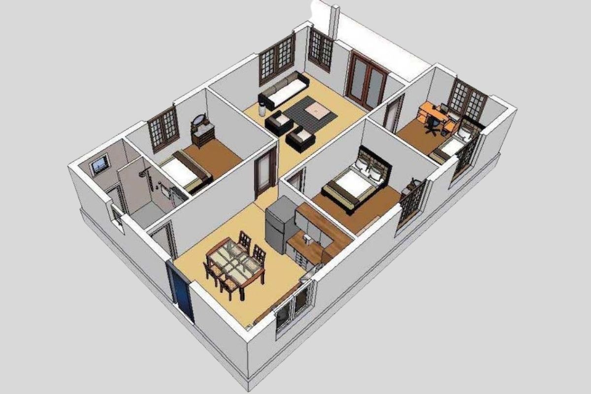 100+ Mẫu thiết kế nội thất căn hộ chung cư cao cấp 2025 1 Thiết kế nhà 3D