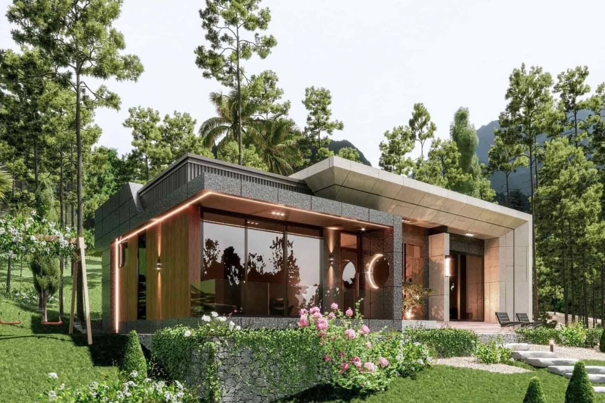 Nhà mẫu biệt thự mini sân vườn