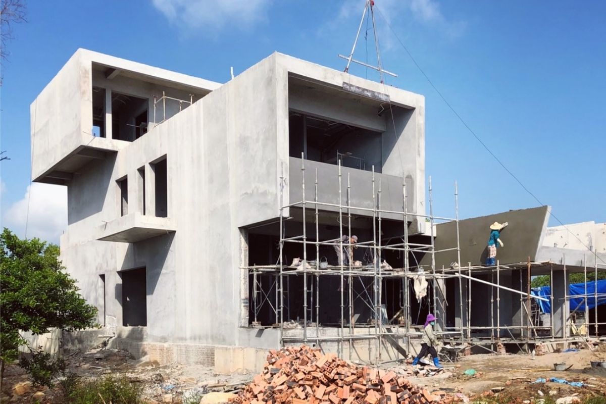 Xây phần thô kiểu nhà hiện đại