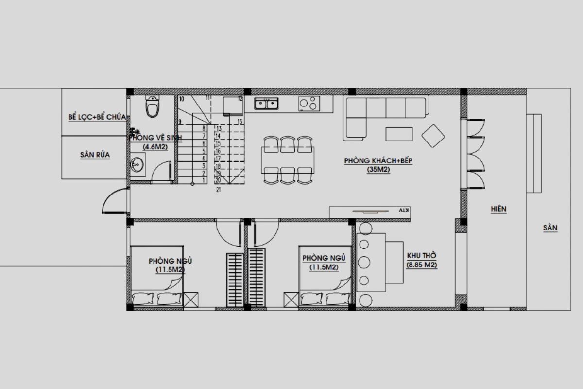 Bản vẽ thiết kế nhà ở cấp 4