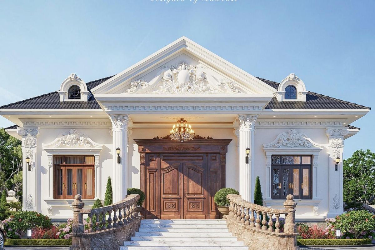 Biệt thự 1 tầng tân cổ điển hiện đại